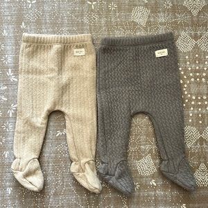 Bebe Holic Ribbed Footed Pants